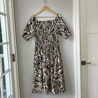 NWOT Midnight Velvet Midi Animal Print Dress Size XL • $29.99