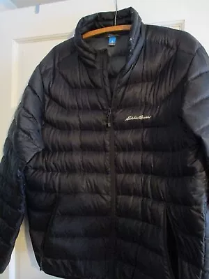 Eddie Bauer  Goose Down 800 Parka Puffer Jacket Mens Size LG Black • $29