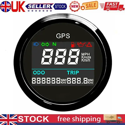 Boat Digital GPS Speedometer Motorcycle Universal GPS Speedometer Odometer 52mm • £46.99