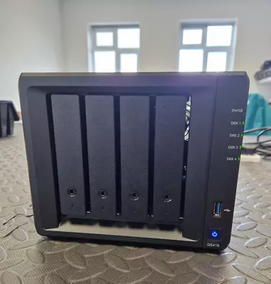 Synology DS418 4-Bay NAS DiskStation Good Condition 4 Hard Drives Included • £150