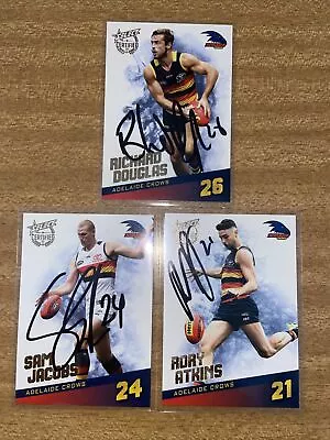 AFL Select 2017 Certified Signed Adelaide Crows Cards X 3 • $12