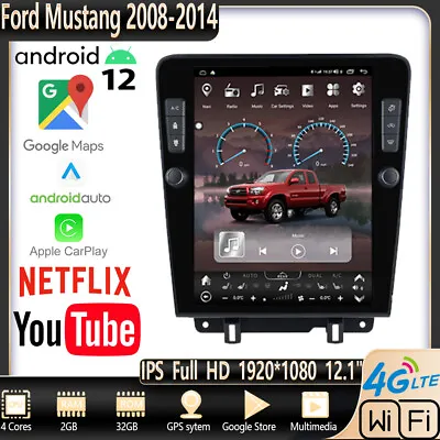 12.1  Tesla Style For Ford Mustang 2008-2014 Stereo Car Player Gps Navigation • $692.44