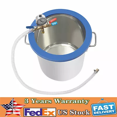 1* 5 Gal Tempered Glass&Stainless Steel Vacuum Degassing Chamber For Curing Wood • $78.25