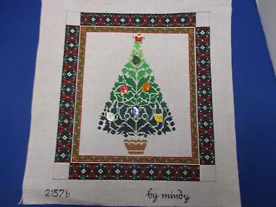 Mindy Handpainted Needlepoint Canvas Huge Christmas Tree W/ Button Embellishment • $68