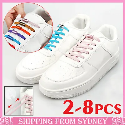 No Tie Shoelaces Elastic Locked Shoe Lace Lazy Laces Sneakers Sports Kids Adults • $3.26