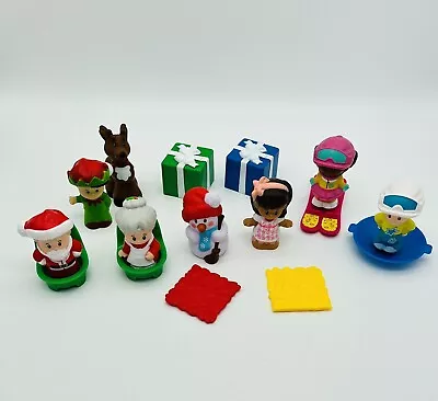 Fisher Price Little People 16 Piece Christmas Santa Mrs. Claus Elf Reindeer More • $29.95