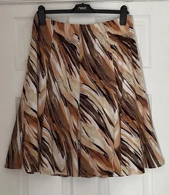 STUNNING ANIMAL PRINT ELASTICATED WAIST SKIRT By SALOOS (Size L) • £6.50