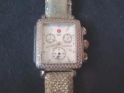 Michelle Deco Diamond Chronograph Stainless Steel Ladies Watch 71-6000 • $600