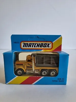 Blue Box 1981 Matchbox 1-75 MB23 Yellow Peterbilt Tipper Truck Dirty Dumper MIB • $24.95
