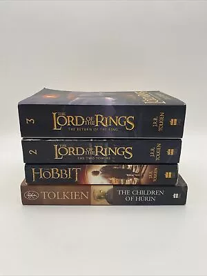 J R RTolkien The Lord Of The Rings Book Bundle The Hobbit The Children Of Hurin • £12