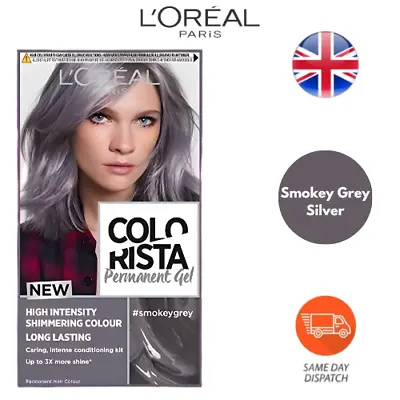 L'Oréal Colorista Smokey Grey Silver Permanent Hair Dye Gel Shimmering Colour • £8.99