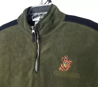 Scooby-Doo Warner Brothers Fleece  XL 1/4 Zip Green 2000 Vintage Cartoon • $15.99