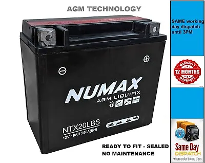 NUMAX YTX20LBS Battery QUADZILLA / CFMOTO 500ES QUAD ATV - Sealed & Activated • £52.95