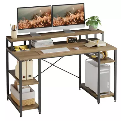 Kinslee 55Inch Computer Desk Office Work Desk With Monitor Stand • £149.87