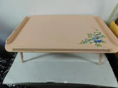 Vintage Wooden Pink Floral TV Bed Tray With Adjustable Tray • $44.99