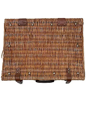 $90 • Buy Complete Picnic Set Wooden Basket Plates Cups Cutlery 4 Setting Cheese Board