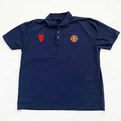 Manchester United Polo Shirt Men's Size 2XL Blue Official Merchanidise • $19.50