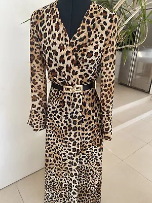 BNWT ZARA Leopard  Print Midi Dress Size L RRP £50 ASO LORRAINE KELLY. Gorgeous • £29.99