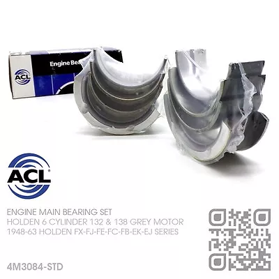 Acl Main Bearings Standard 132-138 6 Cyl Grey Motor Holden Fx-fj-fe-fc-fb-ek-ej • $153.50