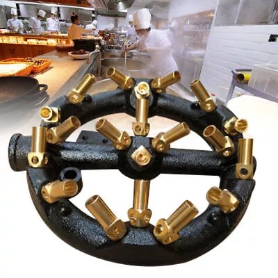 Natural Gas 20 Tip Jet Burner Cast Iron & Brass Round Shape Wok Burner New • $31.35