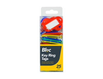 £2.29 • Buy 25 Assorted Plastic Coloured Key Ring Tags + Name/id Card Language Fob Label New