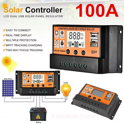 100A MPPT Solar Panel Regulator Charge Controller Auto Focus Tracking 60A 12/24V • $12.47