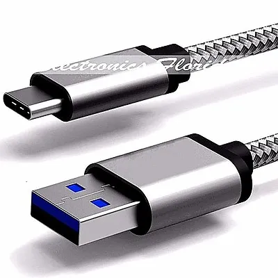 1FT Nylon Braided Rope USB-C Type-C Data Sync Charger Charging Cable SILVER • $5.99