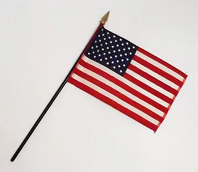 United States Of America USA US 4x6in Stick Flag Mini Desk Gold Spear-tip Each • $9.90
