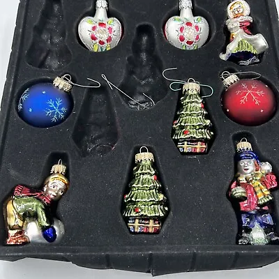 Vintage Krebs Miniature Glass Christmas Tree Ornaments (9) Total • $12