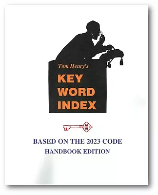 Key Word Index Based On 2023 NEC Code HANDBOOK Edition By Tom Henry • $39.95