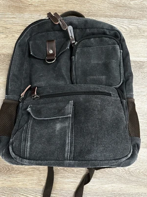 $15.99 • Buy School Backpack Vintage Canvas Laptop Men Women Rucksack Bookbag Black