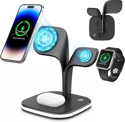 3 In 1 Magnetic Foldable Wireless Charger Stand For IPhone 15/14 IWatch AirPods • $47.99