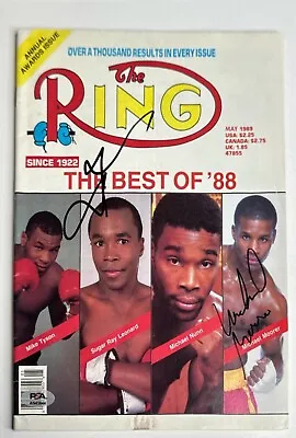 Sugar Ray Leonard & Michael Moorer Signed The Ring Magazine PSA AN43844 • $74.96