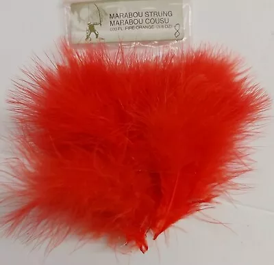 Lot Of 1/8oz   MARABOU    4 Long  Color: FIRE ORANGE   WOOLY BUGGER Feathers  • $2.91