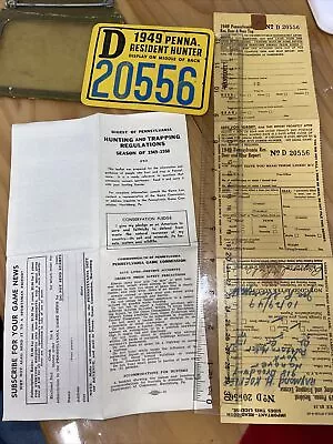 Vintage 1949 Pennsylvania Penna PA Resident Hunting License  C  20546 W/license • $29.99