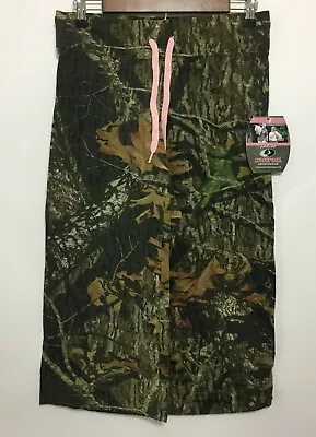 Mossy Oak Womens Capris Pant Camo Break Up Pattern Pink Drawstring Stretch - NWT • $16.99