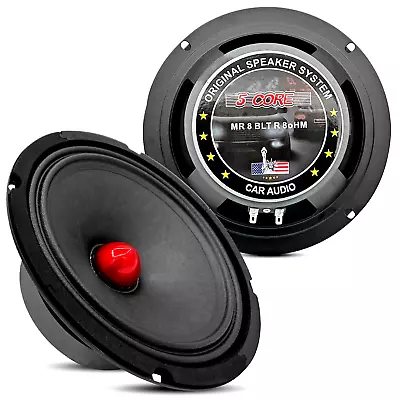 5Core 8  Pro Car Audio Loudspeaker Midrange 580 W Max 8 Ohms With Red Bullet • $27.99