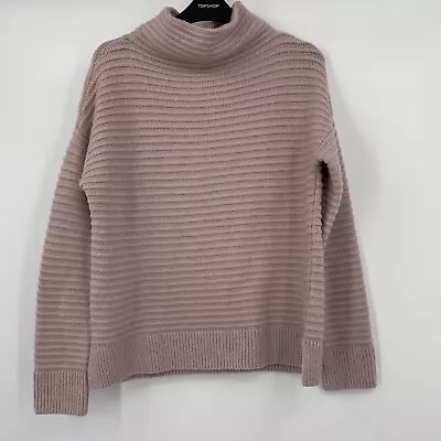 Madewell Wool Blend Sweater Womens XS Mauve Blush PinkBelmont Mock Neck Ribbed • $14.90