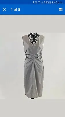 £10 • Buy Nougat Dress Size 2 UK 10  Silver Grey Cotton  ..stunning 