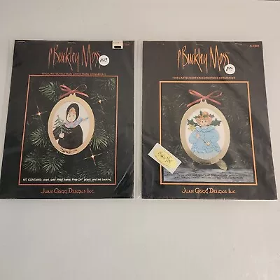 P Buckley Moss 1990 & 1993 Limited Edition Chistmas Ornament CrossStitch Kit Lot • $16.99