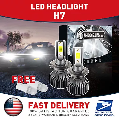 2x H7 LED Headlight Bulb Kit High Low Beam 110W 60000LM Super Bright 6000K White • $11.88