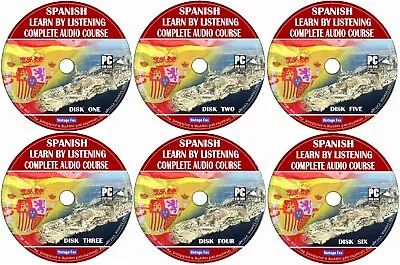 Spanish Language Course Learn By Listening From Beginners To Advance 6x Audio CD • £8.99