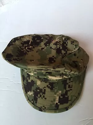 US Military Working Utility Cap Hat Large 7 1/2 Green Digital Camo 8 Point • $14.99