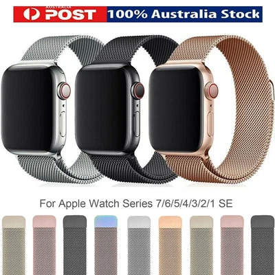 $7.79 • Buy For Apple Watch IWatch Band Series 8 7 SE 6 5 4 3 Magnetic Stainless Steel Strap