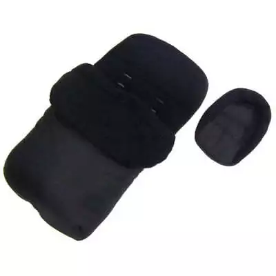 Deluxe 2in1 Universal Black Footmuff & Headhugger To Fit Mamas & Papas Acro • £10.45