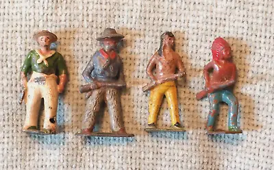 Vintage 1950s Painted Lead Metal 1/32 Britains Wild West Toy Cowboys & Indians • £7