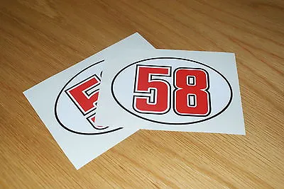 Marco Simoncelli Number 58 Stickers (Pair) • $7.46