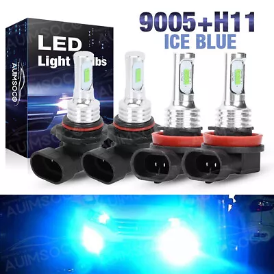 Combo 8000K Ice Blue 9005+H11 LED Headlight Bulbs High&Low Beam Kit 144W 16000LM • $27.99