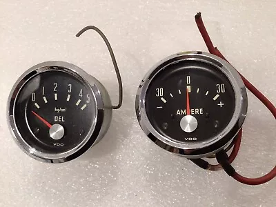 Vintage 1960s VDO Amp Oil Gauge  2 3/8    Ampere Oel  OEM • $140