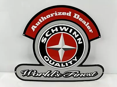 Vintage Schwinn Quality World’s Finest Authorized Dealer Shop Sign Metal HTF • $149.99